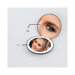 Mini miroir de maquillage de poche led Portable Compact grossissant 10X avec lumière rond miroir