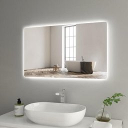 Miroir de salle de bain à led avec éclairage Miroir de salle de bain mural 100 x 60 cm 3 couleurs