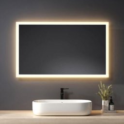Miroir de salle de bains à led 100x60cm miroir de salle de bains avec éclairage blanc chaud miroir