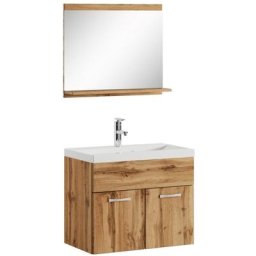 Meuble de salle de bain de Montreal 02 60 cm lavabo Chene - Armoire de rangement Meuble lavabo