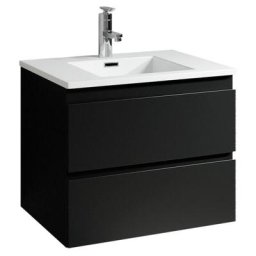 Meuble de salle de bain Angela 60cm Noir Mat – Armoire de rangement Meuble lavabo - Noir
