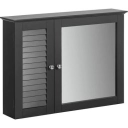 BZR55-DG Armoire Miroir Meuble Haut de Salle de Bain Armoire Suspendue avec Porte Miroir Commode