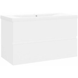 Armoire d'évier avec lavabo intégré Blanc Aggloméré Vidaxl White