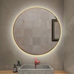 Miroir de salle de bain à LED anti-buée à éclairage blanc chaud miroir mural avec capteur tactile