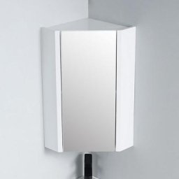 Rue Du Bain - Meuble Miroir d'Angle de salle de bain - Blanc - 31x31 cm - City