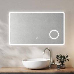 Miroir de salle de bain avec éclairage Miroir de salle de bain led 100x60cm Interrupteur Tactile,