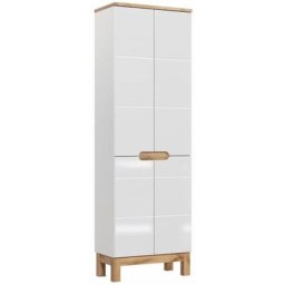Armoire de salle de bain - h 187 x l 60 x p 33 cm - Cintra White - Livraison gratuite - Beige