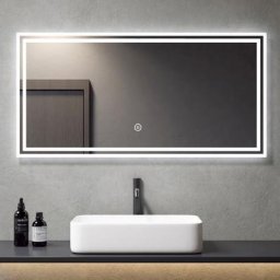 Meykoers - Miroir de Salle de Bain Lumineux 120X60cm Miroir led éclairage Commutateur Tactile
