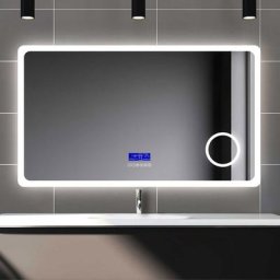 Miroir salle de bain led bluetooth, 140 x 80cm Anti-buée Commutateur Tactile 3 en 1 éclairage blanc