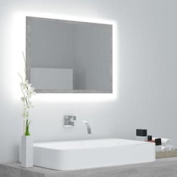 Miroir à LED | Miroir déco pour Salle de bain Salon Chambre ou Dressing Gris béton 60x8,5x37 cm