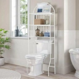 Meuble/Etagère Dessus Toilettes/WC/Machine à Laver en Métal avec 3 Couches pour Salle de Bain,