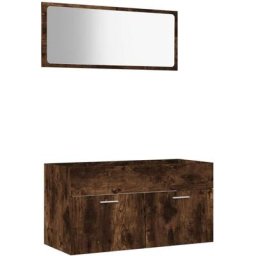 Vidaxl - Ensemble de meubles de salle de bain 2 pcs Chêne fumé Chêne fumé