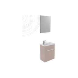 Lave-mains nino - avec miroir - 44cm - Taupe - Laqué - Livré en kit - Taupe