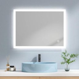 Emke - Miroir de salle de bain avec éclairage Miroir de salle de bain led 80x60cm Interrupteur