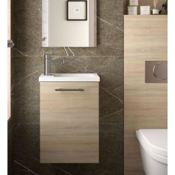 Salgar - Meuble lave mains Micro + miroir Chêne Calédonie