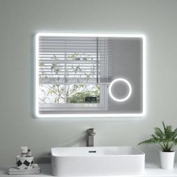 Miroir salle de bain led Bluetooth Miroir avec éclairage Miroir Mural Miroir lumineux à économie