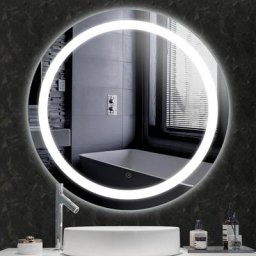 Miroir de Salle de Bain led Rond ø70cm avec éclairage et antibuée, Miroir de Vanité Mural avec