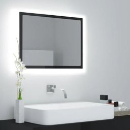 Miroir à led | Miroir déco pour Salle de bain Salon Chambre ou Dressing Gris brillant 60x8,5x37 cm