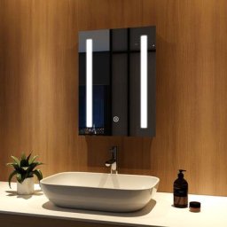 Meykoers - Miroir de salle de bain 45x60cm avec éclairage led Miroirs Montagle Mural anti-buée
