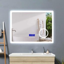 140x80cm miroir salle de bain avec éclairag + miroir mural cosmétique lumineux + 2couleurs led