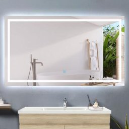 Acezanble - miroir 140x70cm miroir de salle de bain anti-buée, miroir led avec éclairage, miroir