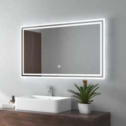 Emke - Miroir de salle de bain led avec éclairage 100x60cm Interrupteur Tactile Lumière Blanche