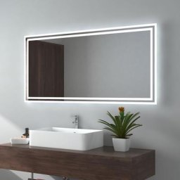 Emke - Miroir de salle de bain led avec éclairage 120x60cm Interrupteur à bouton, Anti-buée Lumière