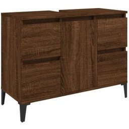 Vidaxl - Meuble d'évier chêne marron 80x33x60 cm bois d'ingénierie Brown oak