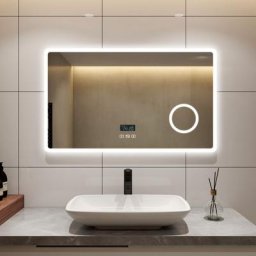 Miroir lumineux de salle de bain led Bluetooth Miroir avec éclairage Miroir Mural Miroir lumineux à