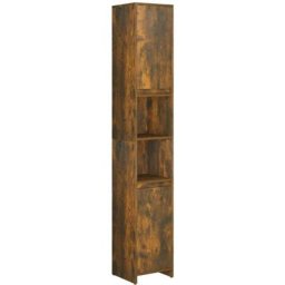 Armoire de bain Chêne fumé 30x30x183,5 cm Bois d'ingénierie Vidaxl Chêne fumé