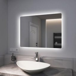 Emke - Miroir de salle de bain led Miroir avec Rétro-éclairage led 80x60cm Interrupteur Tactile