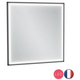 Miroir carré Allure 60x60 avec éclairage, finition laqué Noir satiné Jacob Delafon