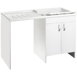 Housse pour machine à laver 124X60 cm avec évier et surface d'appui. Version avec vasque droite