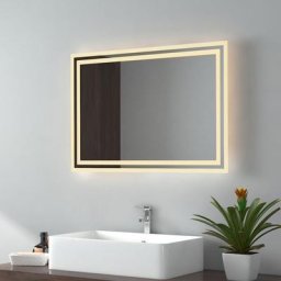 Emke - Miroir de salle de bain led avec éclairage 70x50cm Lumière Chaude