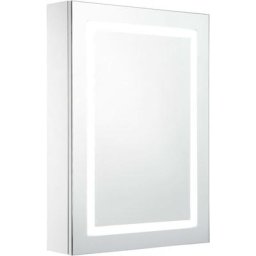 Armoire de salle de bain à miroir led 50x13x70 cm Vidaxl Blanc