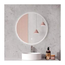 Emke - Miroir lumineux de salle de bain Rond rétro-éclairage led sans cadre, avec Interrupteur