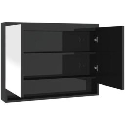 Armoire à miroir de salle de bain 80x15x60 cm mdf Noir brillant Vidaxl Noir brillant