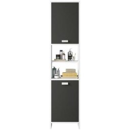 Colonne salle de bain - Colonne de Rangement avec 2 Niches placard, 1 etagere - Meuble de Salle de