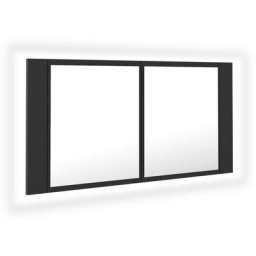 Armoire de salle de bain à miroir led Gris 90x12x45 Acrylique Vidaxl Gris