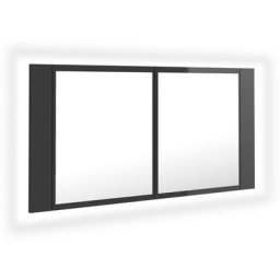 Armoire à miroir de bain à led Gris brillant Acrylique Vidaxl gris brillant