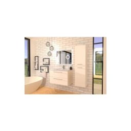 Meuble de salle de bain neptune Blanc 80 cm - Miroir lite