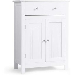 Meuble de Salle de Bain Armoire wc 60 x 30 x 80 cm avec Tiroir, Portes et Etagère Réglable sur 3