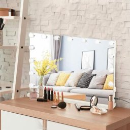 Puluomis - led Miroir de Maquillage Hollywood avec Ecran Tactile & Loupe de Grossissant 10X