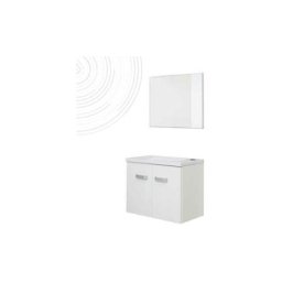 Lave-mains epice - avec miroir - 50cm - Blanc - Laqué - Livré en kit - Blanc