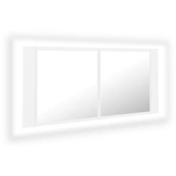 Armoire salle de bain à miroir led Blanc 100x12x45 cm Acrylique Vidaxl Blanc