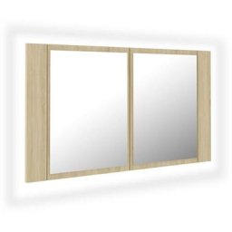 Armoire à miroir à LED de bain Chêne sonoma 80x12x45 Acrylique vidaXL - Chêne sonoma
