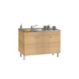 Meuble DECO-CLIP Chêne Blanchi + Évier à poser SINOPE en inox