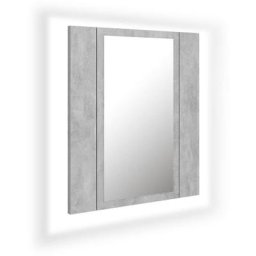 Vidaxl - Armoire de salle de bain à miroir led Gris béton Acrylique Gris béton