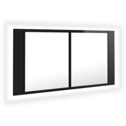 Armoire à miroir de bain à led Noir brillant Acrylique Vidaxl noir brillant