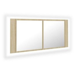 Armoire à miroir à led de bain Chêne sonoma 100x12x45 Acrylique Vidaxl Chêne sonoma